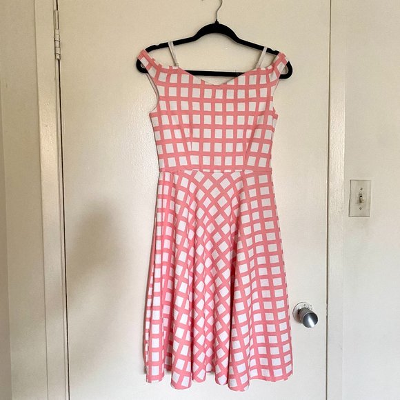 Pink and White Plaid Dress - Picture 2 of 5